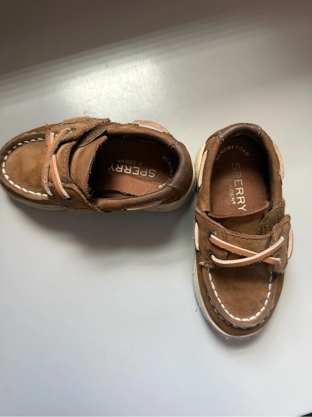 Sperry Kids Tan Brown Leather Boat Shoes